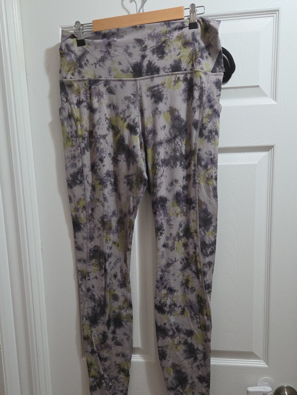 Women’s High-Waist Tie-Dye Leggings - Gray & Olive